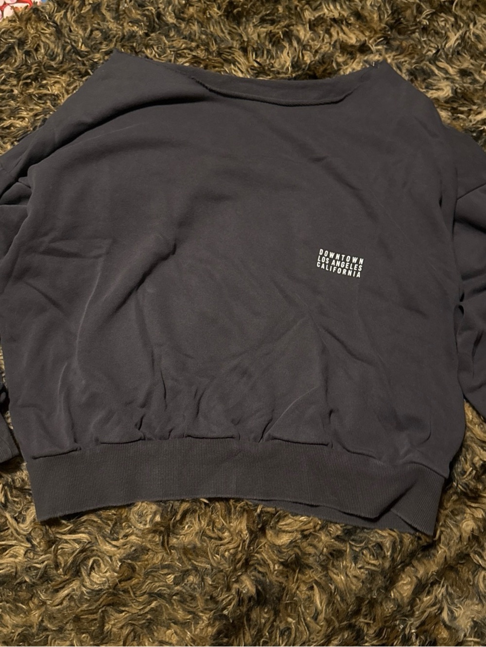 off the shoulder crewneck sweatshirt